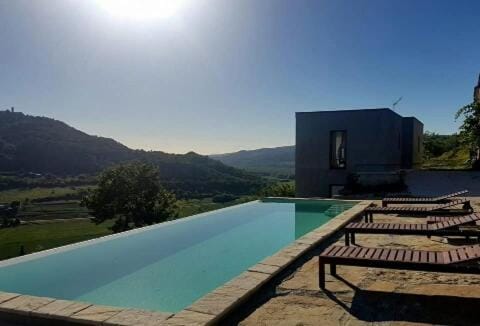Day, Natural landscape, Balcony/Terrace, Mountain view, Pool view, Swimming pool, Sunset, sunbed