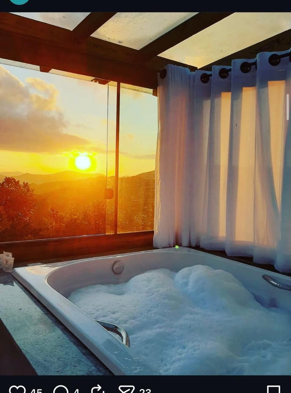 Natural landscape, Hot Tub, Mountain view, Sunset