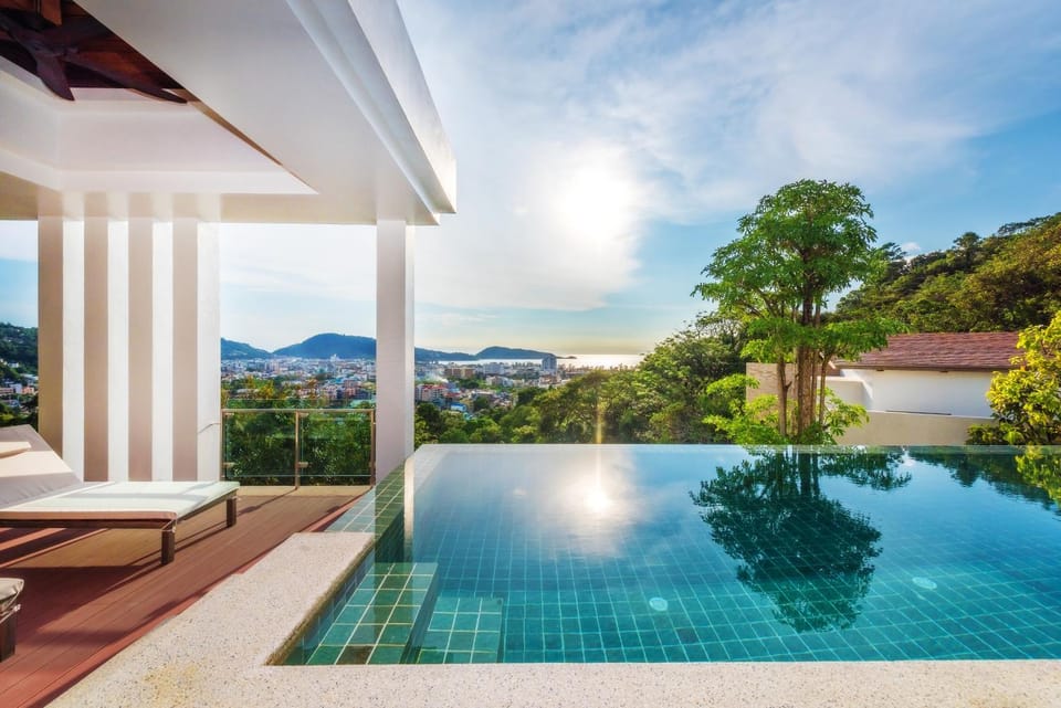 Swimming pool, Swimming pool, Sunset