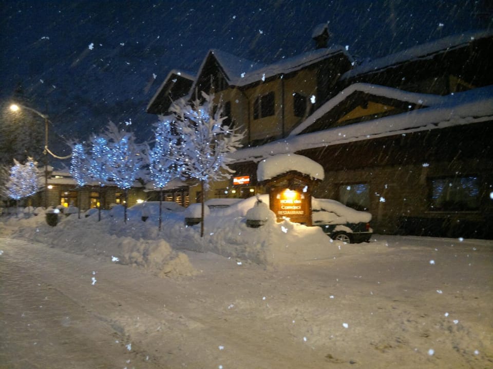 Property building, Night, Winter