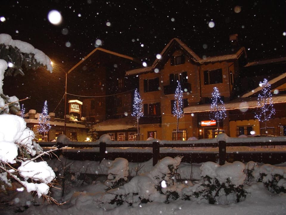 Property building, Night, Winter