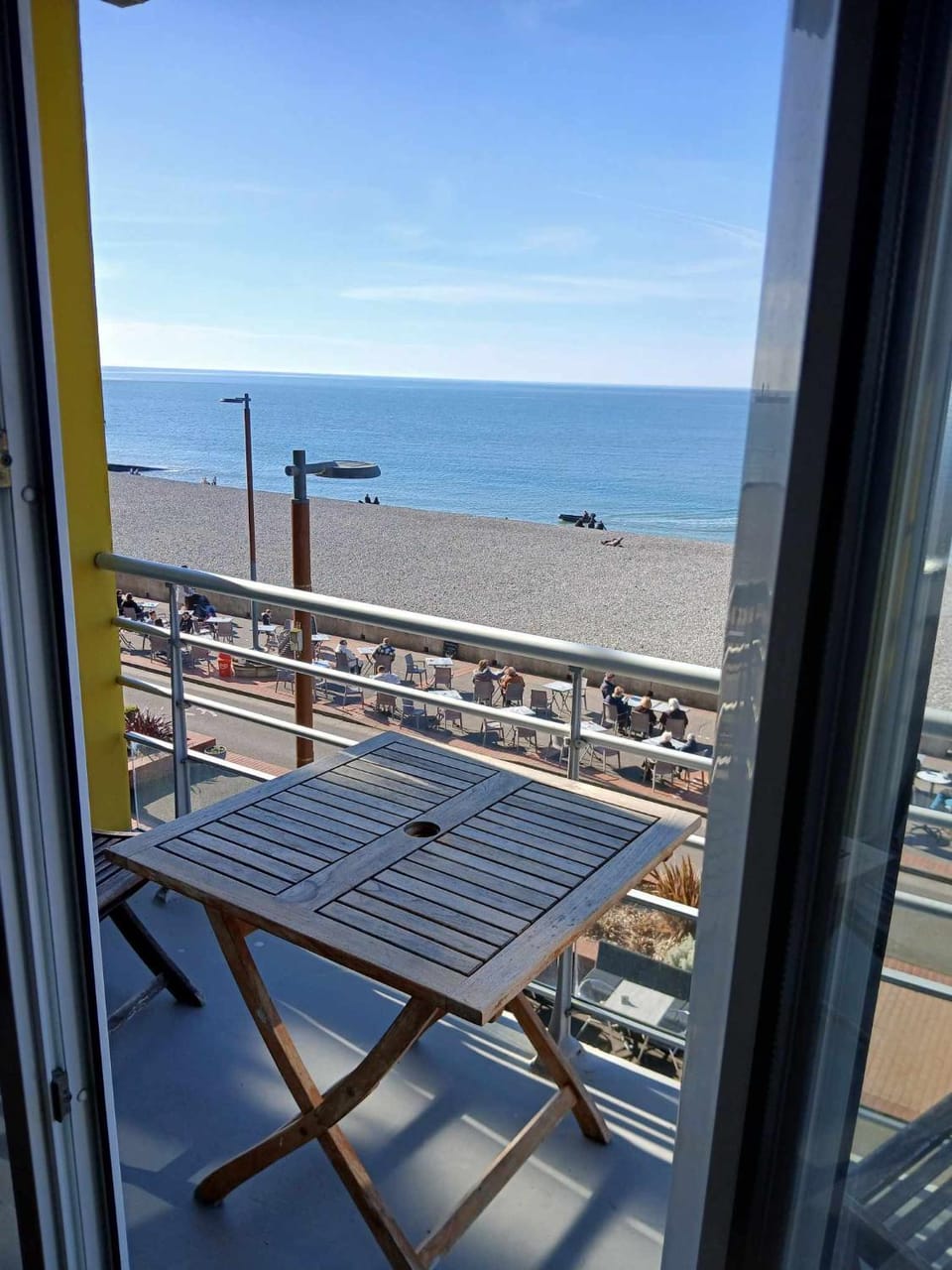 Day, Natural landscape, View (from property/room), Balcony/Terrace, Dining area, Beach, Sea view