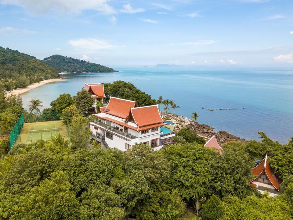 Property building, Bird's eye view, Tennis court, Swimming pool