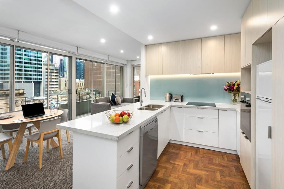 Kitchen or kitchenette, Living room, Dining area