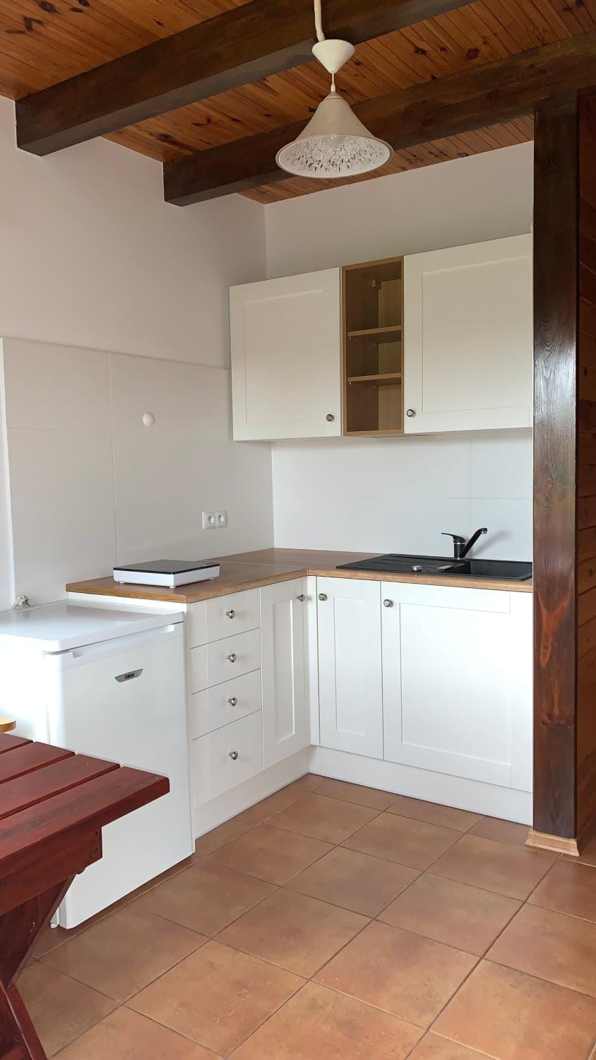 Kitchen or kitchenette, stove, kitchen
