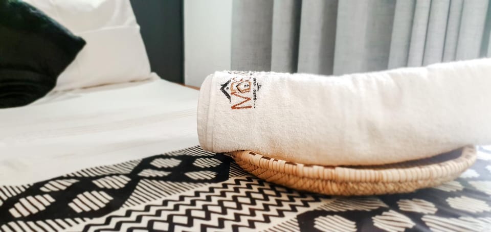 Bed, towels, towels