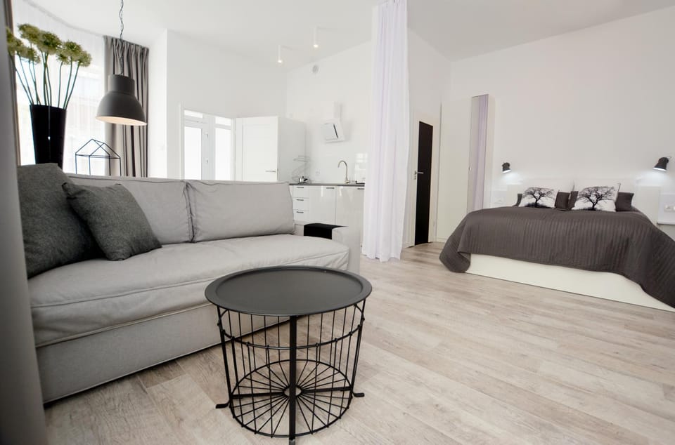 Kitchen or kitchenette, Living room, Bedroom