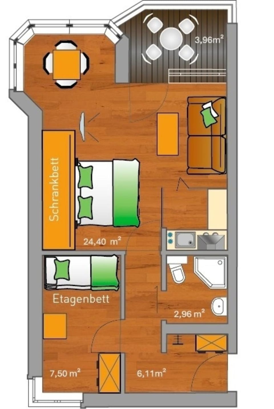 ancora Marina Haus 1 Nr 03, Typ 1 Apartment in Sierksdorf