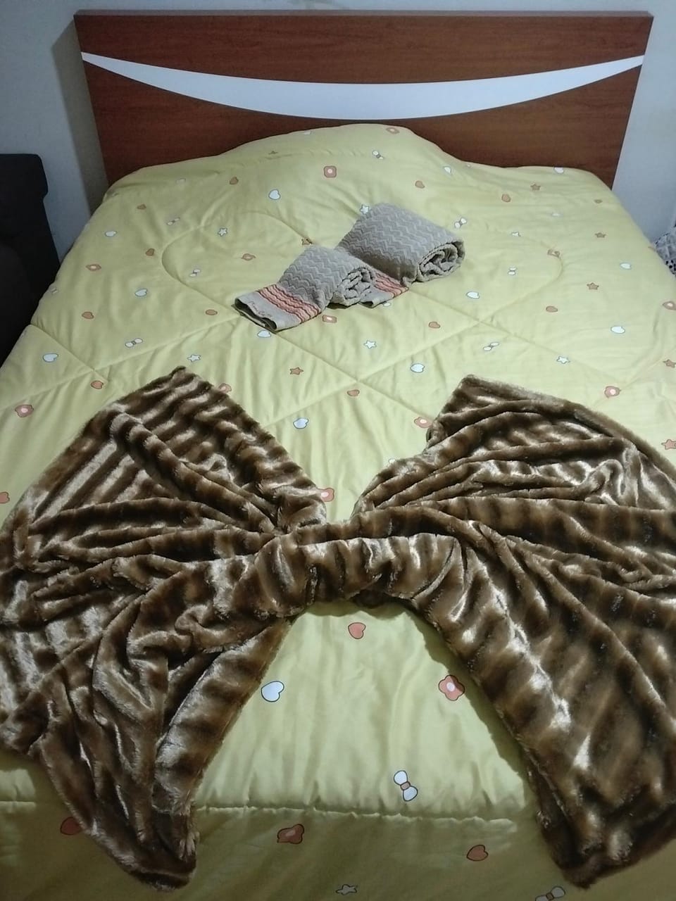 Bed, Photo of the whole room, Bedroom, towels