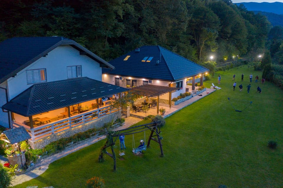 Property building, Night, Natural landscape, Garden view