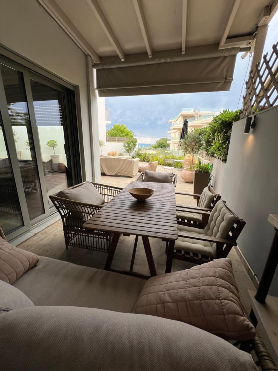 Patio, Day, Balcony/Terrace, Sea view
