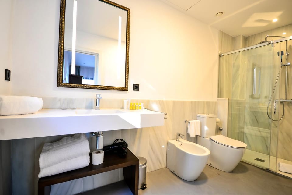 Shower, Toilet, Bathroom, Bath, bidet, towels