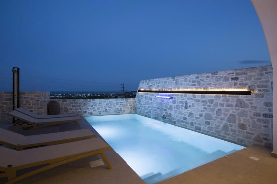 Night, Pool view, Swimming pool