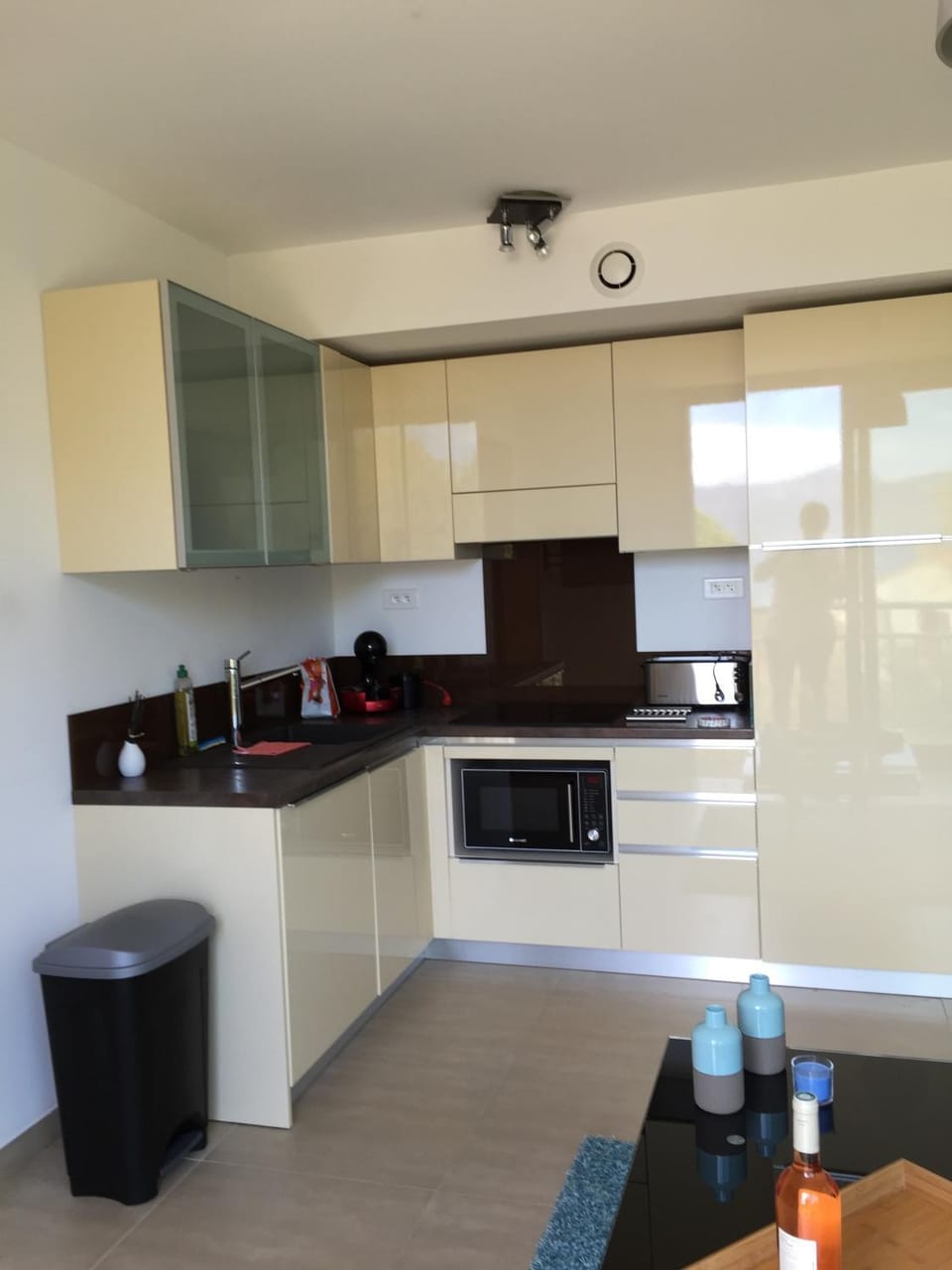 Kitchen or kitchenette, dishwasher, oven, stove, toaster