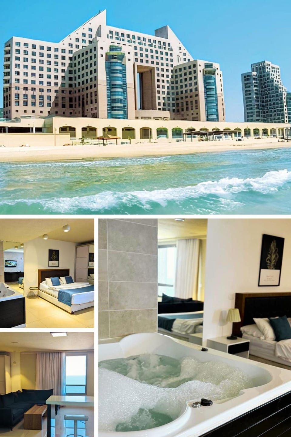 Bed, Natural landscape, Hot Tub, Kitchen or kitchenette, Beach, Sea view