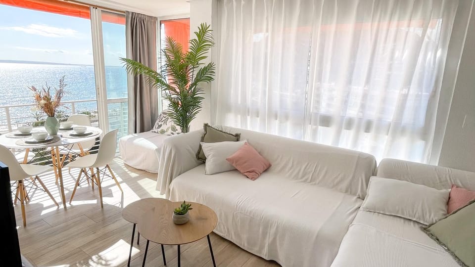 Living room, Seating area, Sea view