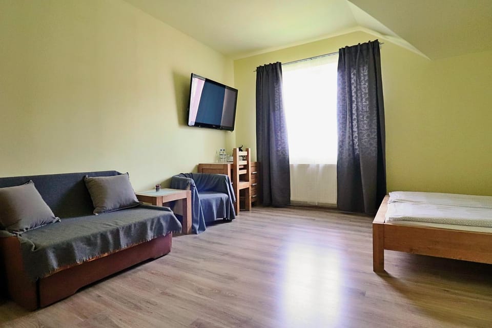 Bed, TV and multimedia, Living room, Photo of the whole room, Seating area, Bedroom