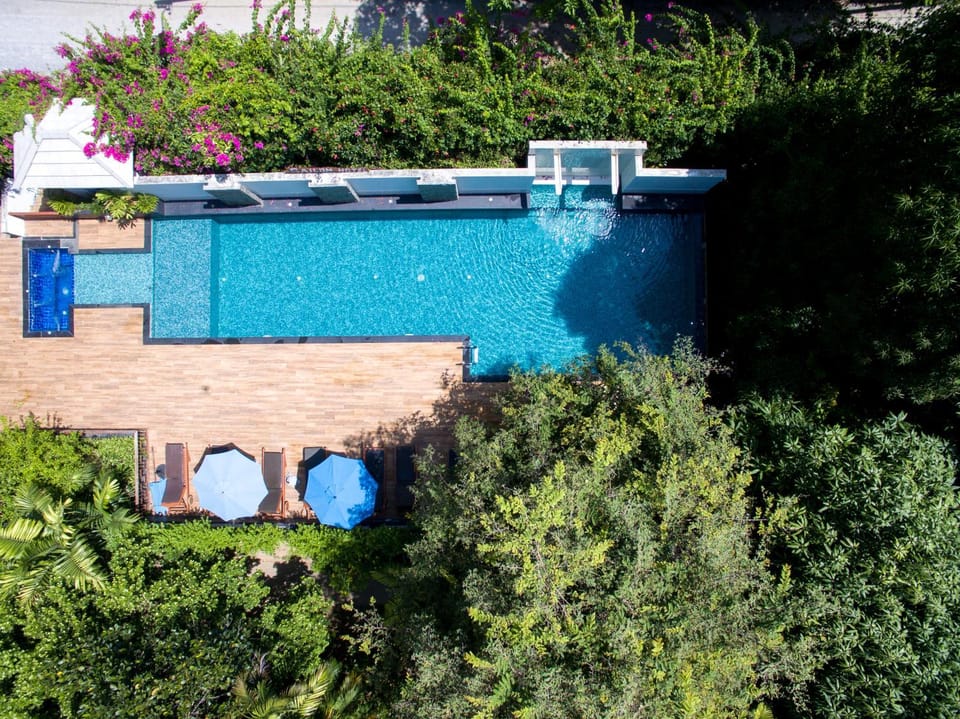 Pool view, Swimming pool, Location, Sunset