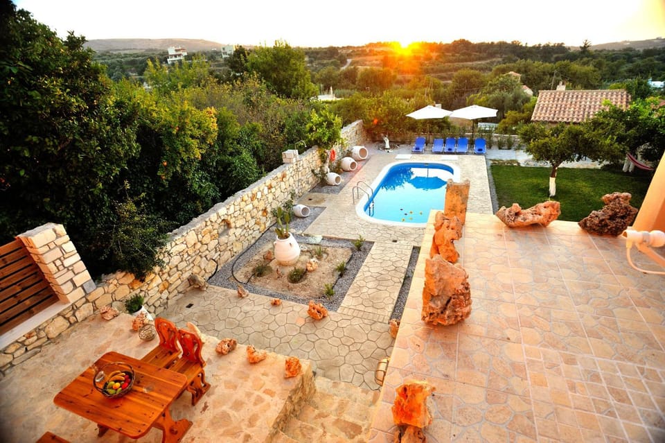 Summer, Garden, On site, Swimming pool, Sunset