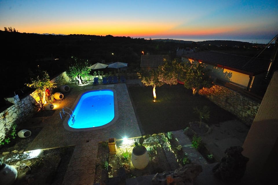 Summer, Garden, On site, Garden view, Pool view, Sea view, Swimming pool, Sunset