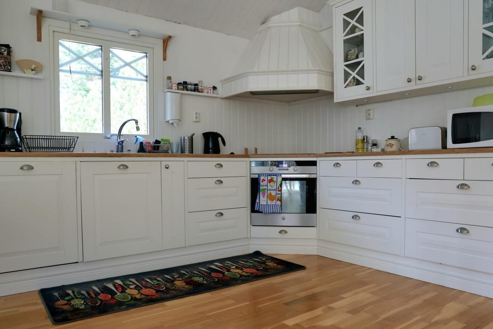 Kitchen or kitchenette, dishwasher, stove, toaster