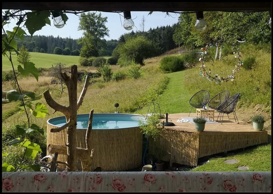 Day, Natural landscape, Summer, Garden, Garden, Garden view, Pool view, Swimming pool