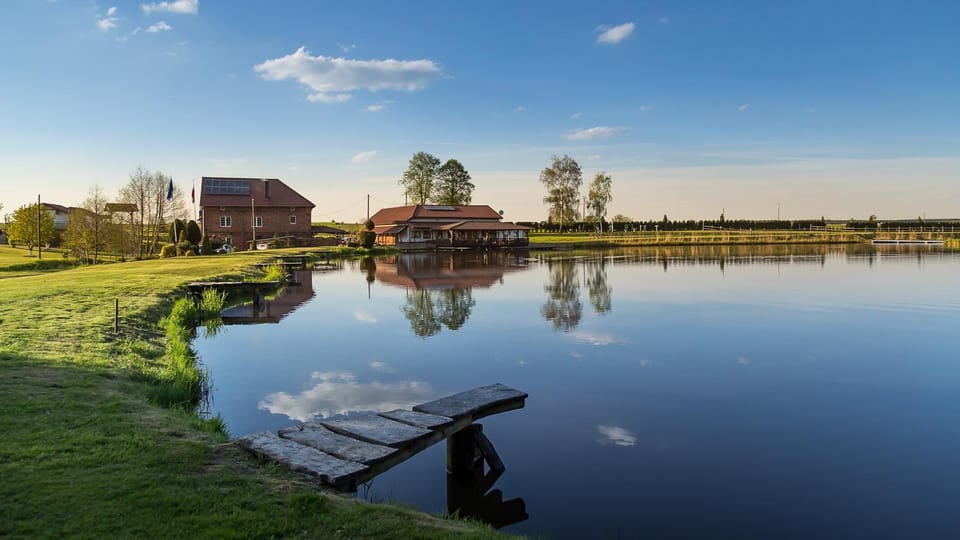 Property building, Nearby landmark, Natural landscape, Fishing, Lake view