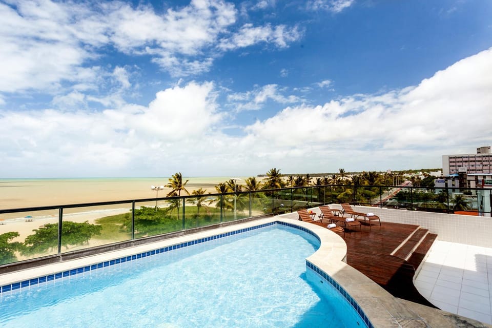 Natural landscape, View (from property/room), Balcony/Terrace, Pool view, Sea view, Swimming pool, sunbed