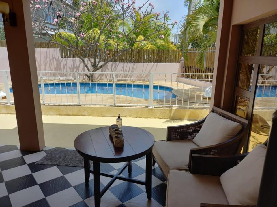 Patio, Pool view