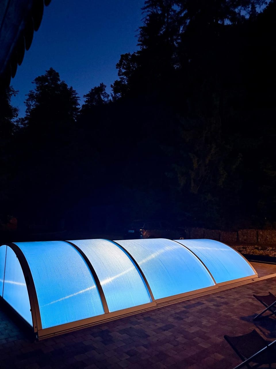 Night, Pool view, Swimming pool