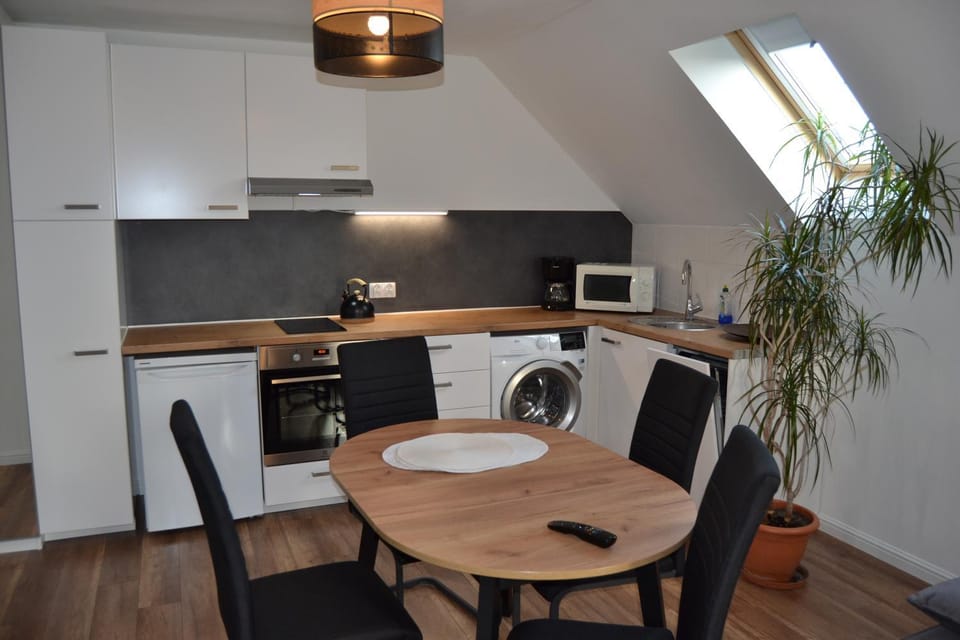 Coffee/tea facilities, Kitchen or kitchenette, Dining area, Food, dishwasher, minibar, washing machine, kitchen
