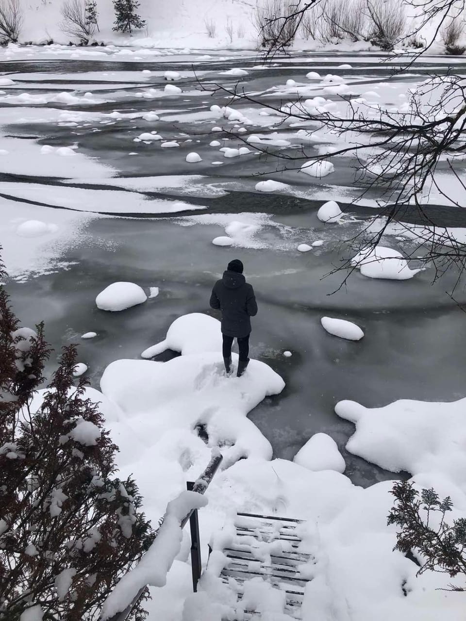 Winter, Guests, River view