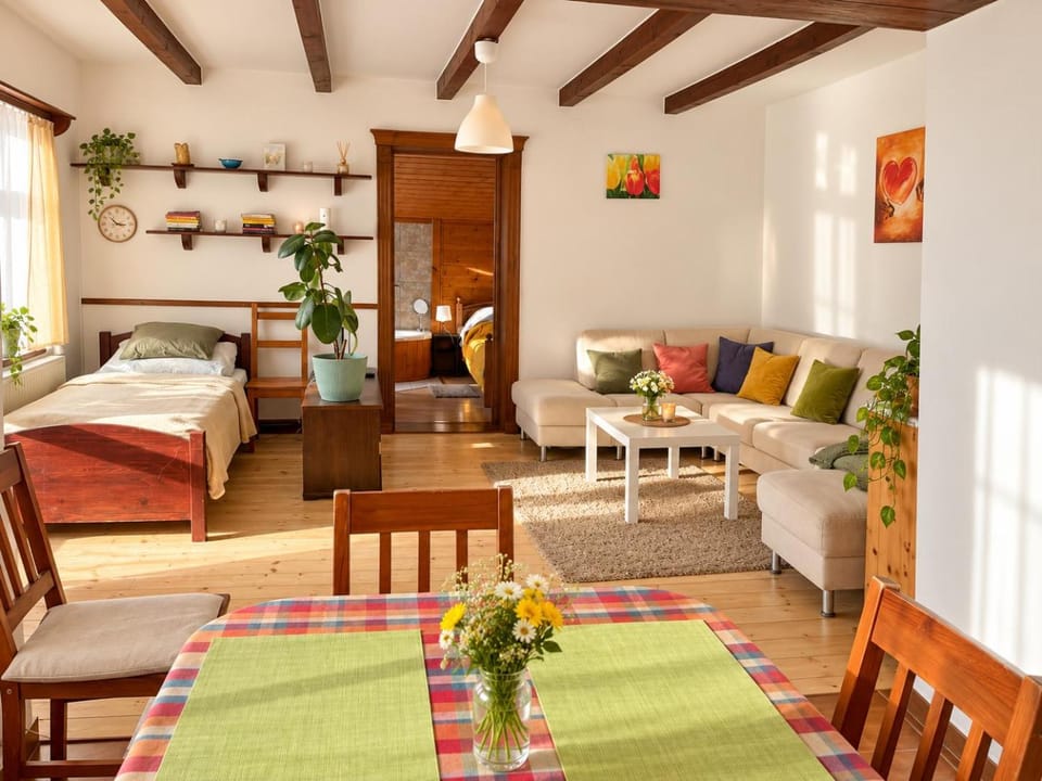Bed, Living room