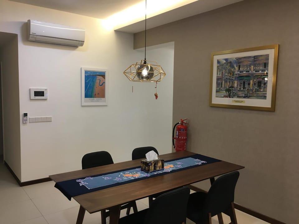 Dining area, air conditioner