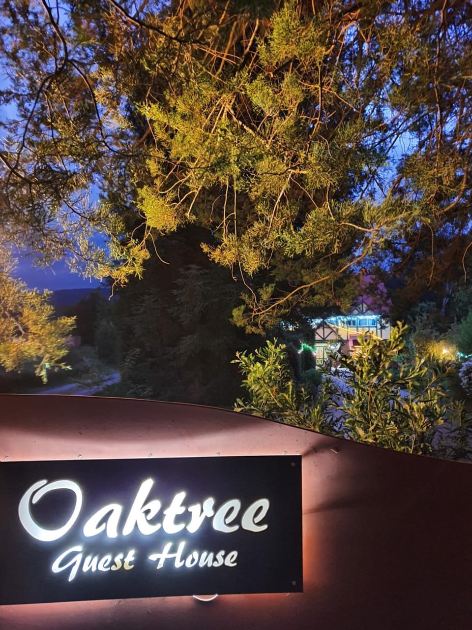 Facade/entrance, Night, Property logo or sign