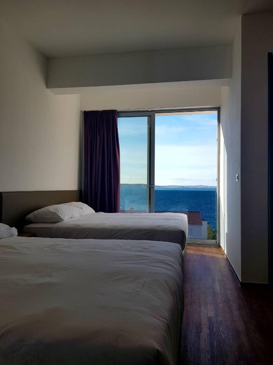 Bed, Sea view