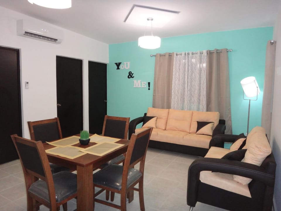 Night, Living room, Dining area