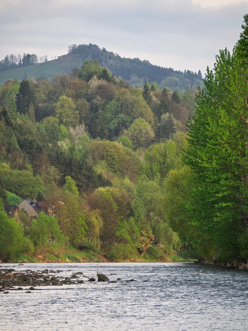 Nearby landmark, Spring, Day, Natural landscape, Mountain view, River view
