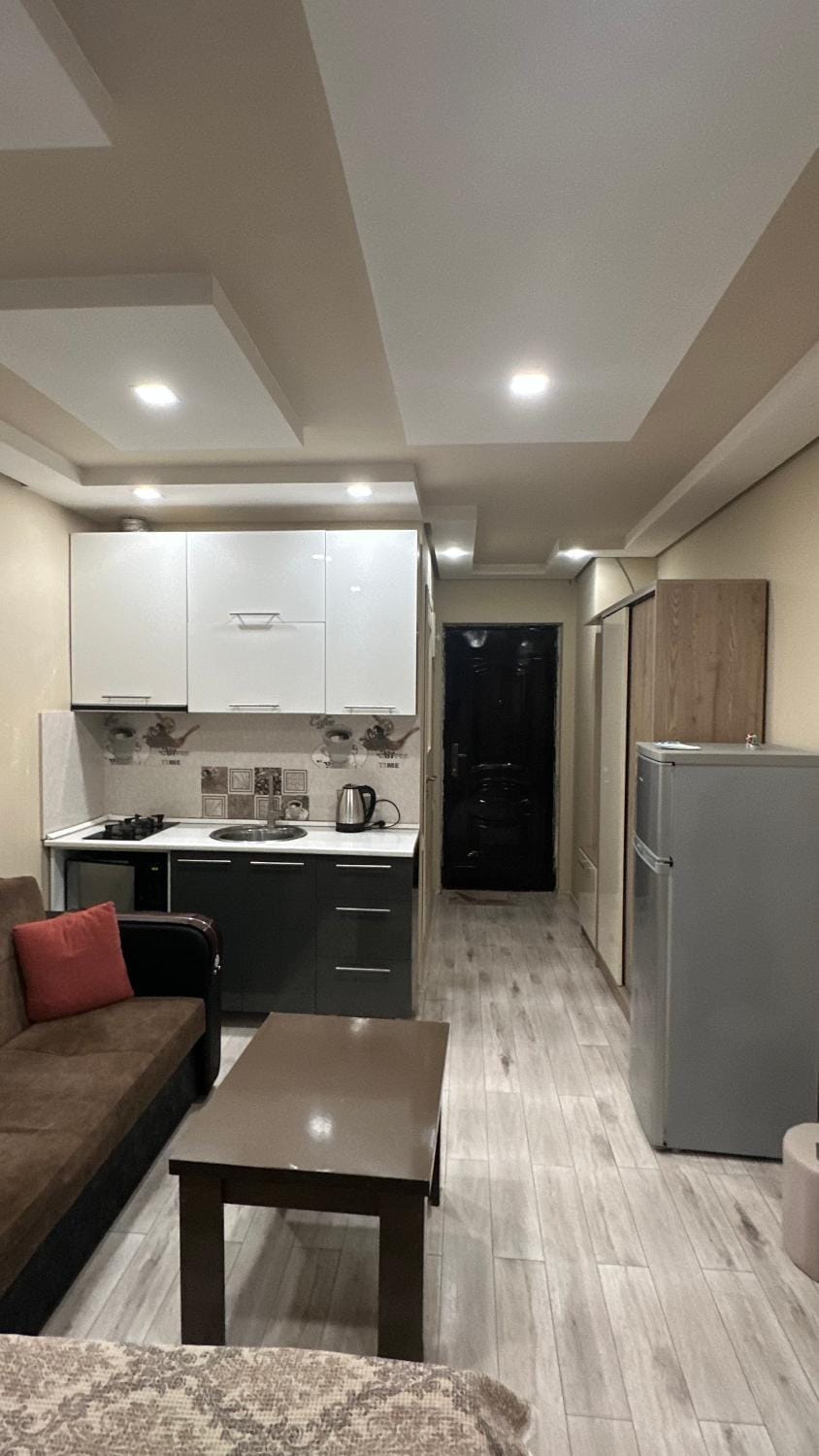 Kitchen or kitchenette, Living room, Seating area, Dining area, minibar, oven, pet friendly, stove