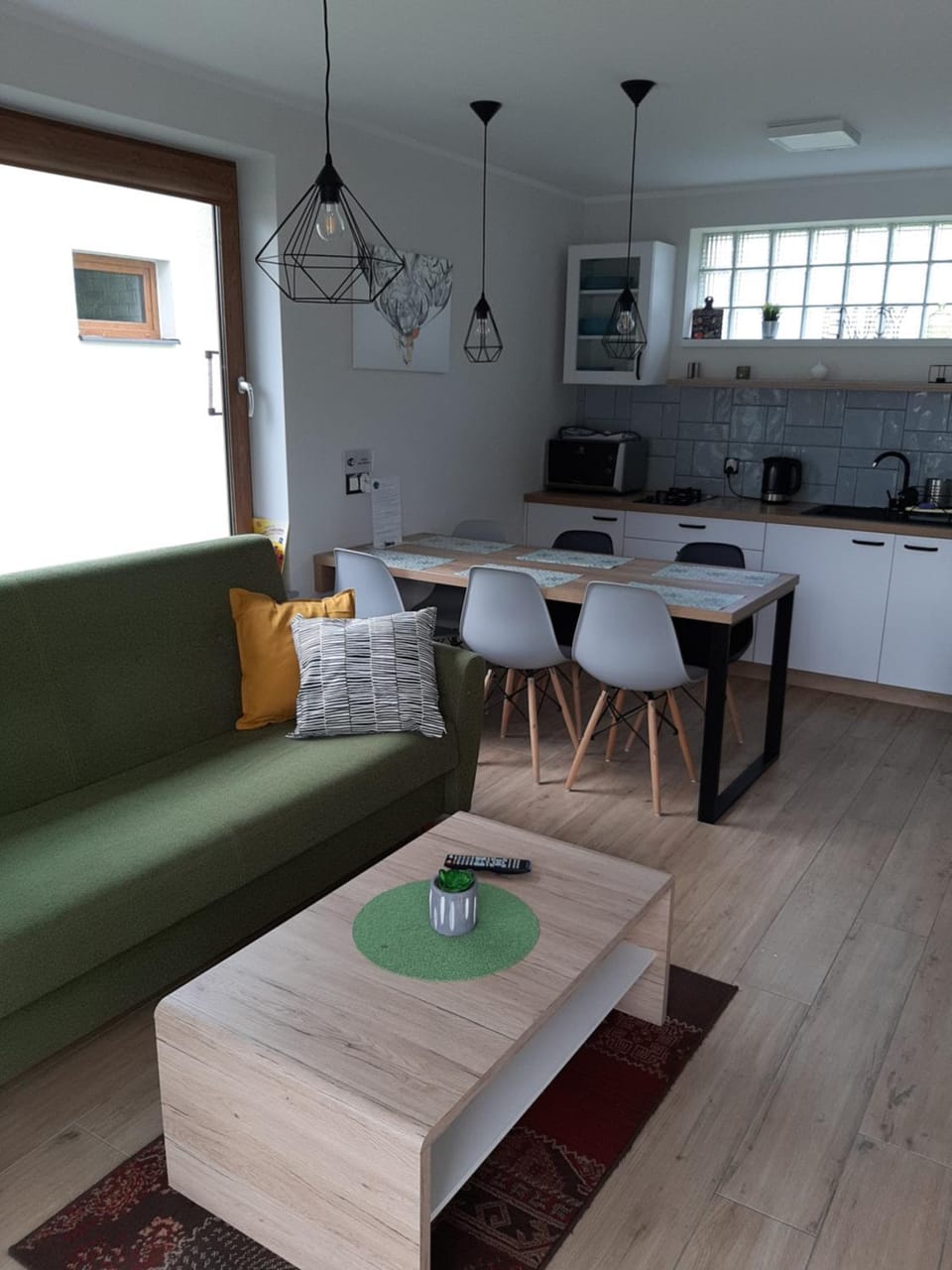 Kitchen or kitchenette, Living room, Dining area