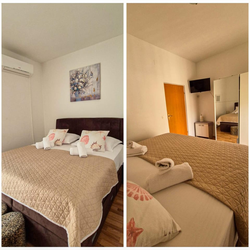 Bed, TV and multimedia, Kitchen or kitchenette, Bedroom, towels, air conditioner