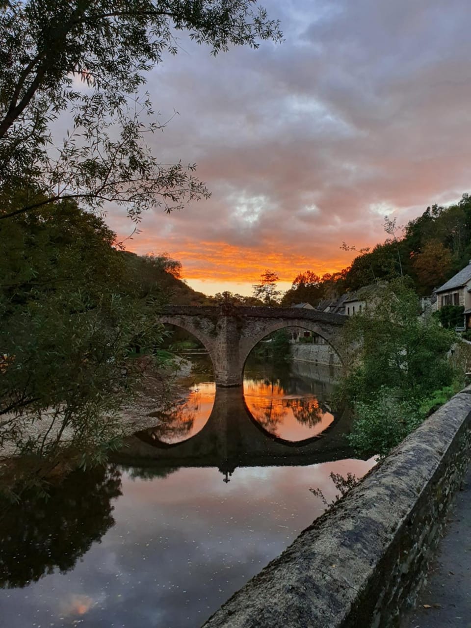 Natural landscape, Mountain view, River view, Sunset