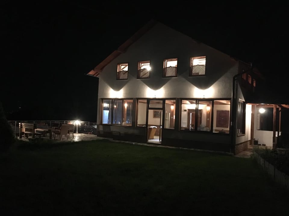 Property building, Night, Garden, Garden view