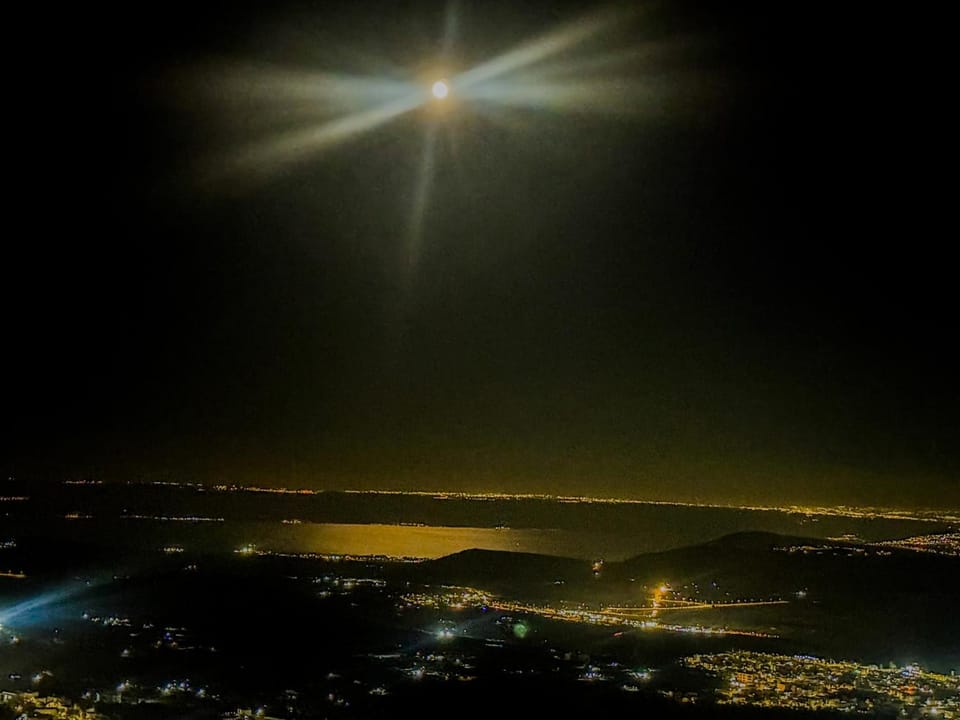 Night, Natural landscape, Bird's eye view, City view, Sea view