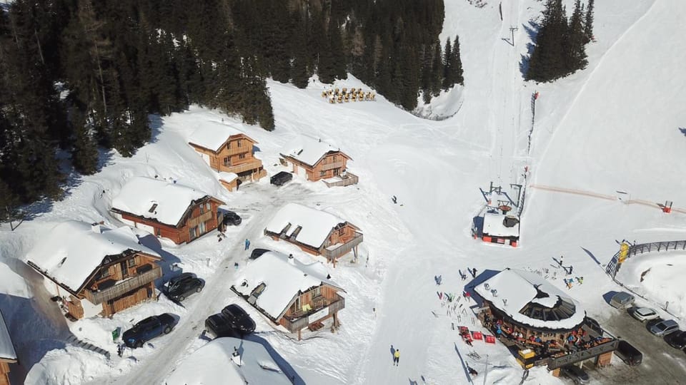 Day, Bird's eye view, Winter, Skiing