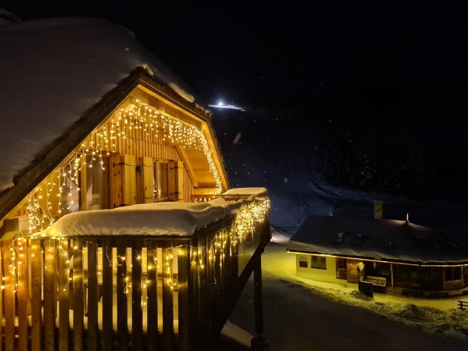 Property building, Night, Winter