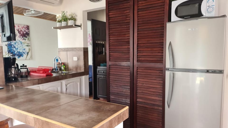 Kitchen or kitchenette, minibar