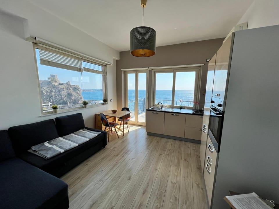 Kitchen or kitchenette, Living room, Sea view