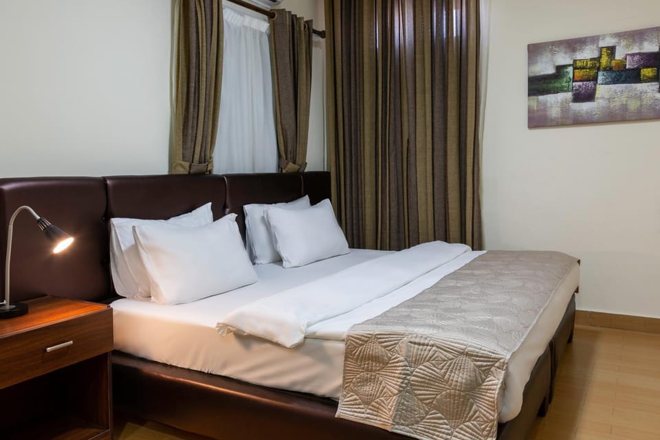 Bed, City view