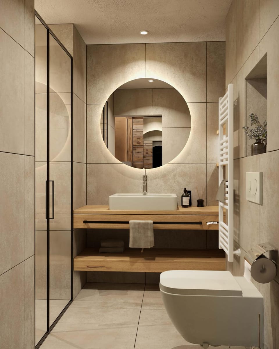Bathroom, towels